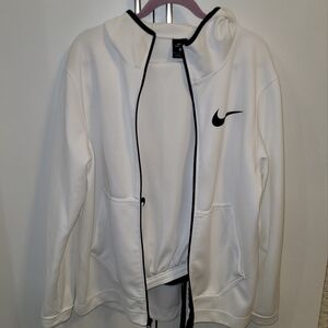 Nike White Zip-Up Hoodie